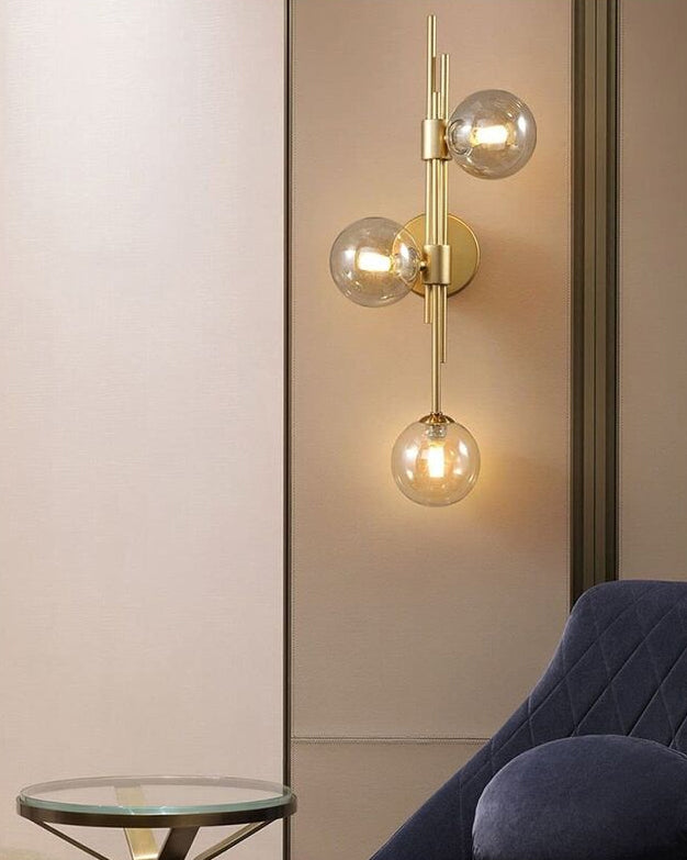 Hjemix | 3 Hode Glass Ball Vegglampe - Amber