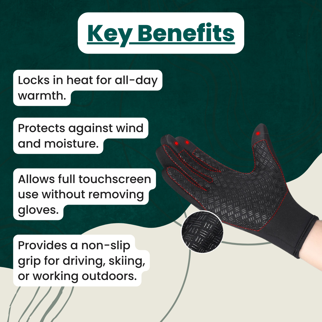 Hjemix | Vanntette Hansker: Termiske Hansker med Berøringsskjerm | Sykling, Golf, Raynauds, og Vintersport