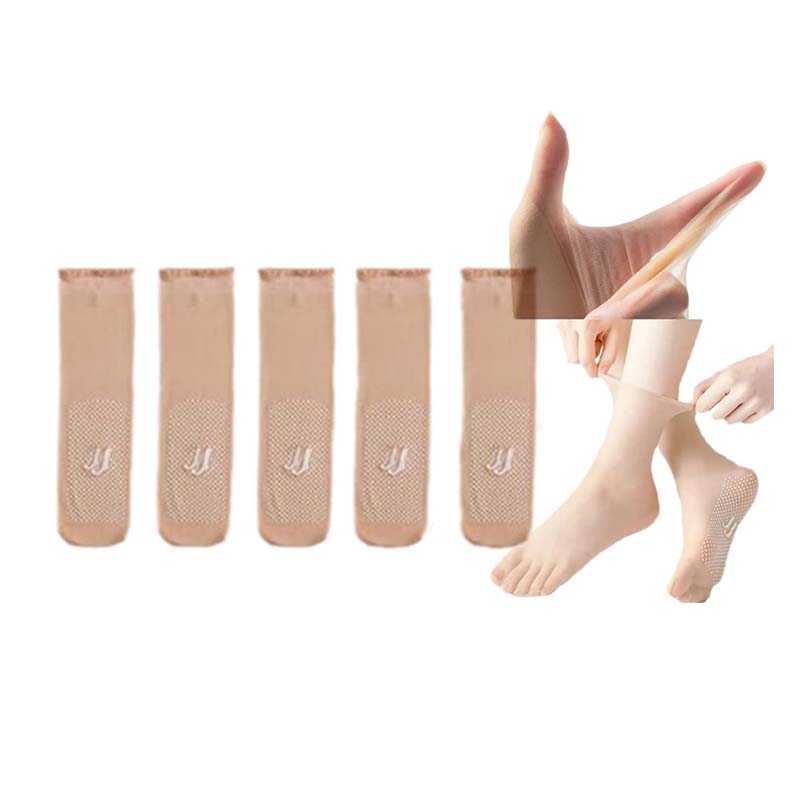 Hjemix | Vår Sommer Usynlige Non-Slip Krystall Silke Sokker