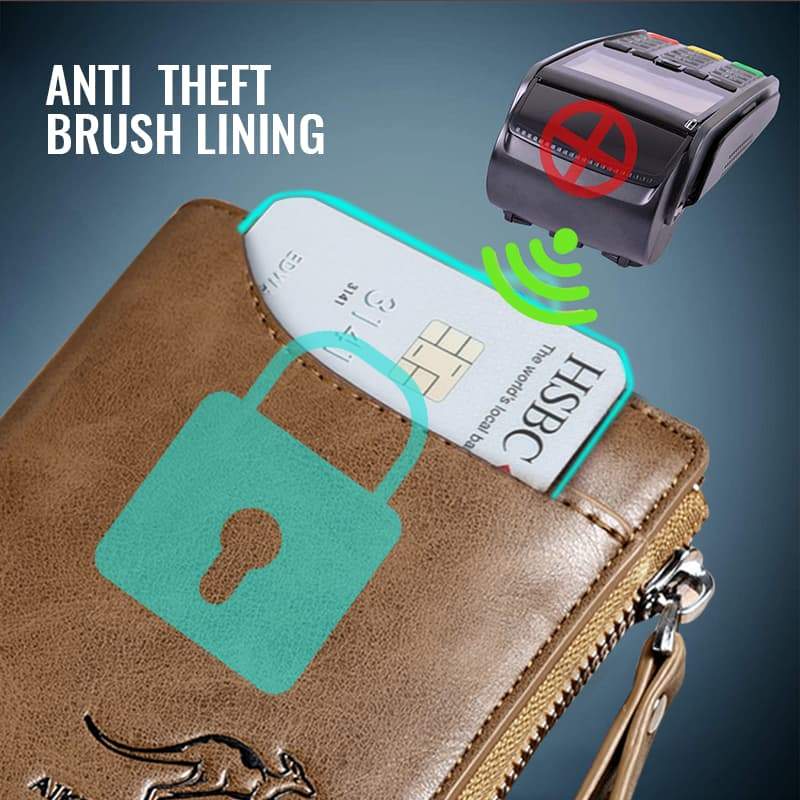 Hjemix | ✨Herres multifunksjonell RFID-blokkerende, vanntett og slitesterk lommebok i PU-lær for menn