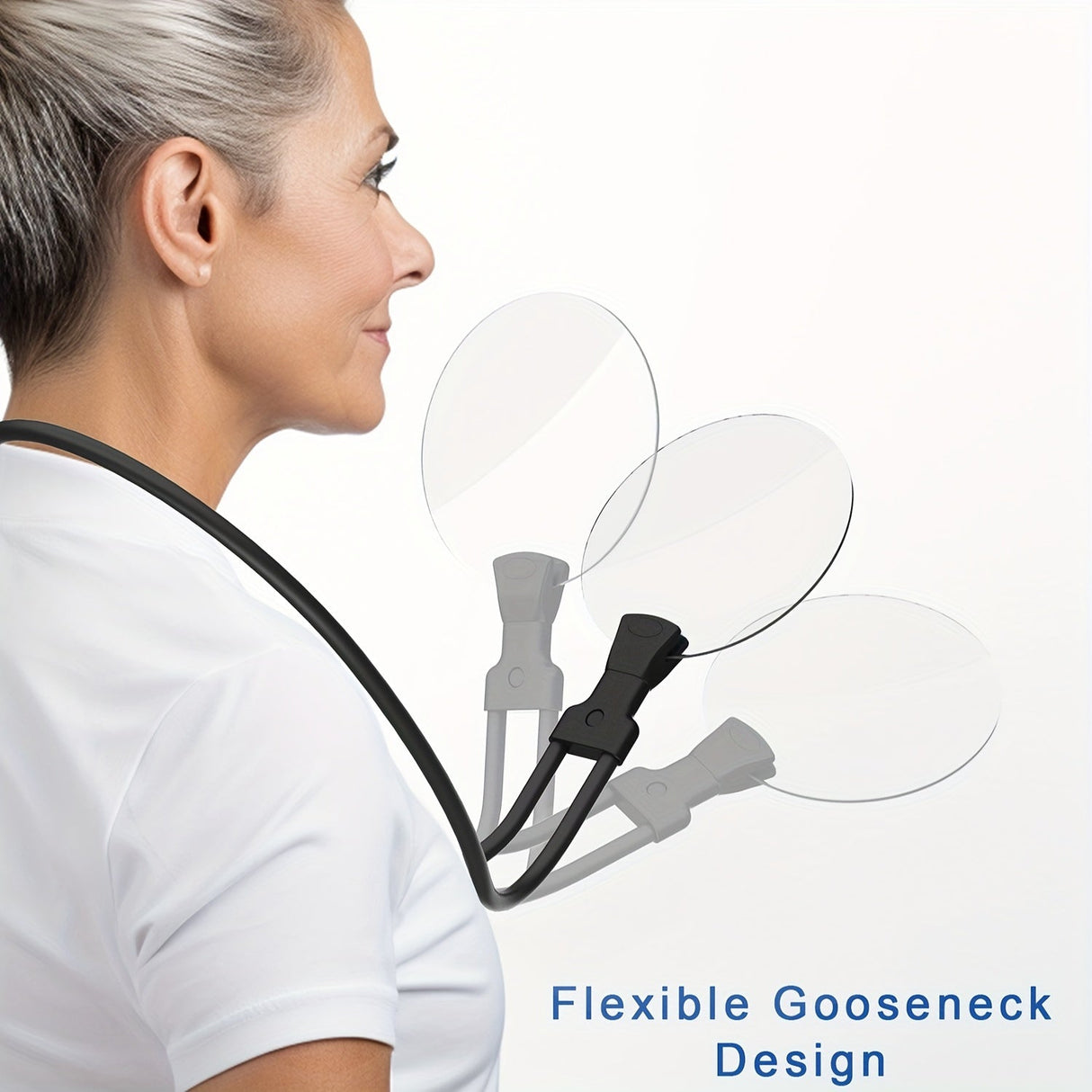 Hjemix | 5X Forstørrelsesglass Pro – Håndfri Justerbar Nakke-Loupe for Seniorer og Personer med Synshemning – Perfekt for Lesing, Søm, Håndverk og Inspeksjon