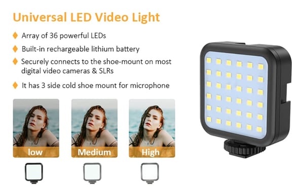 Hjemix | Profesjonelt Videomikrofonsett med Stativ og LED Videolys