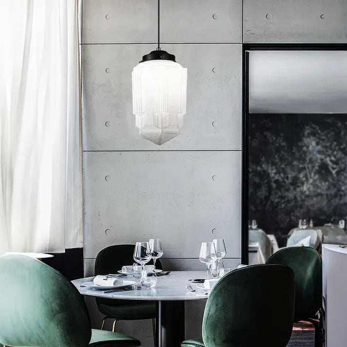 LumiNéo – Modern Geometrisk Oppheng i Frostet Glass