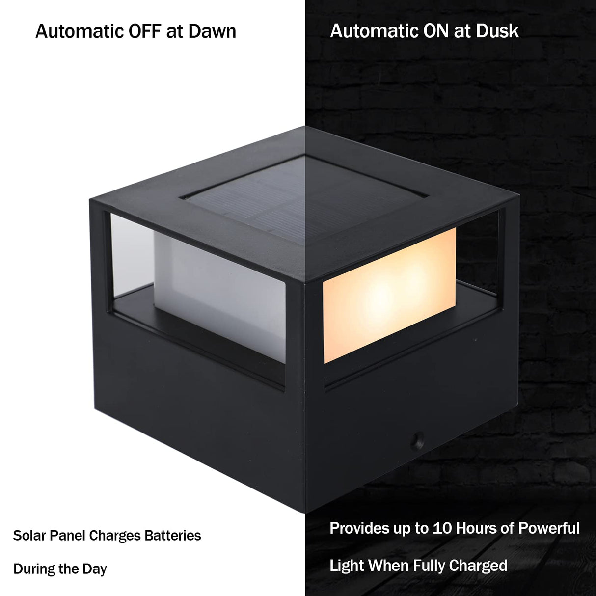 Hjemix | Viewsun Solcelle Postlys 4 Pakke - Vanntette Led Hekkslys For 4X4, 5X5, 6X