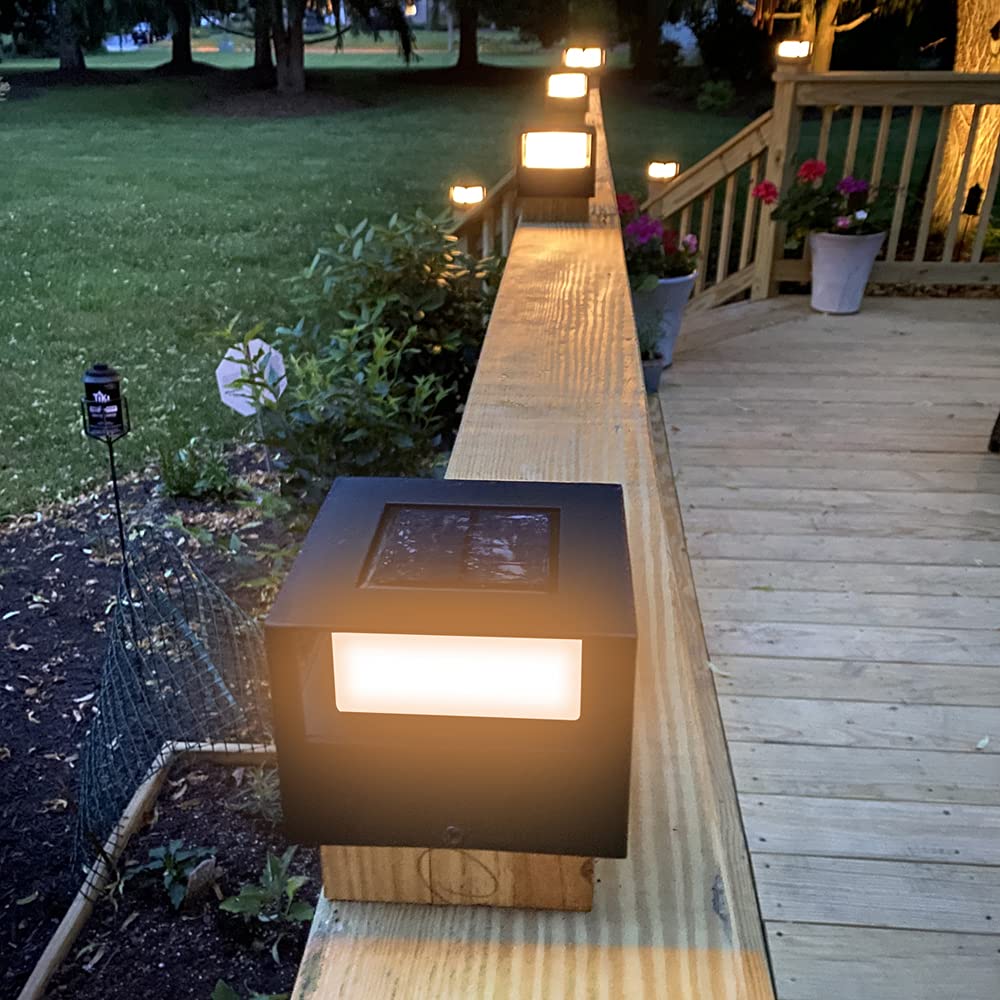 Hjemix | Viewsun Solcelle Postlys 4 Pakke - Vanntette Led Hekkslys For 4X4, 5X5, 6X