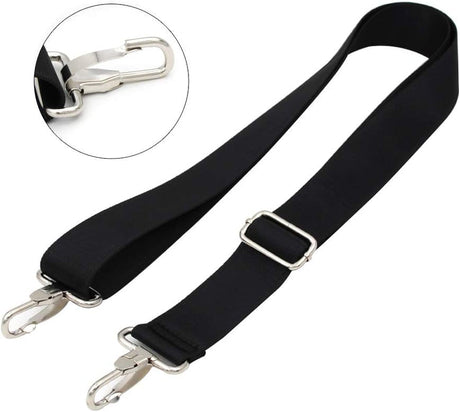 Hjemix | 47 tommers bag erstatning skulderrem | Polstret & Justerbar - Perfekt for reisemapper, laptopmapper, dokumentmapper, kameramapper, budbilmappene, bleiemapper & mer (Svart)