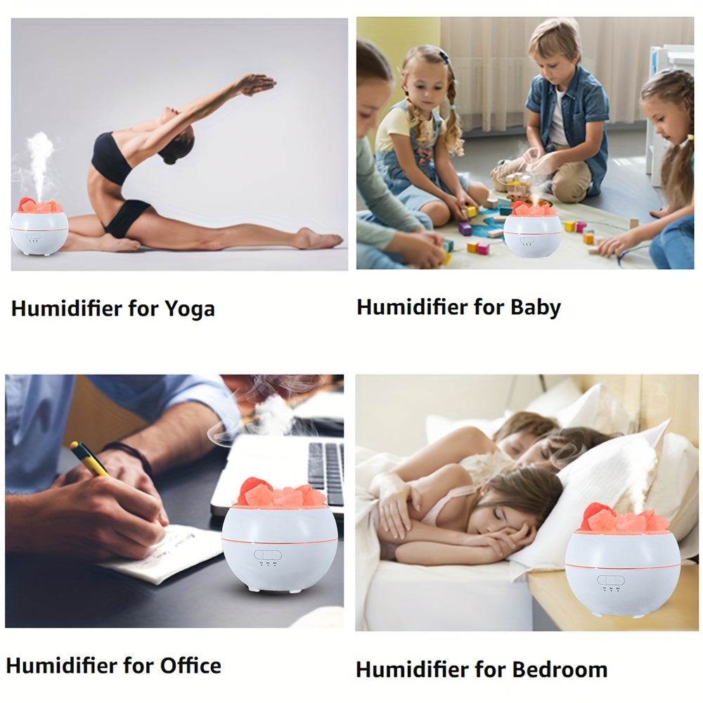 Hjemix | Saltlampe diffusor - 3-i-1 essensiell oljediffusor, Himalayasaltlamper & luftfukter