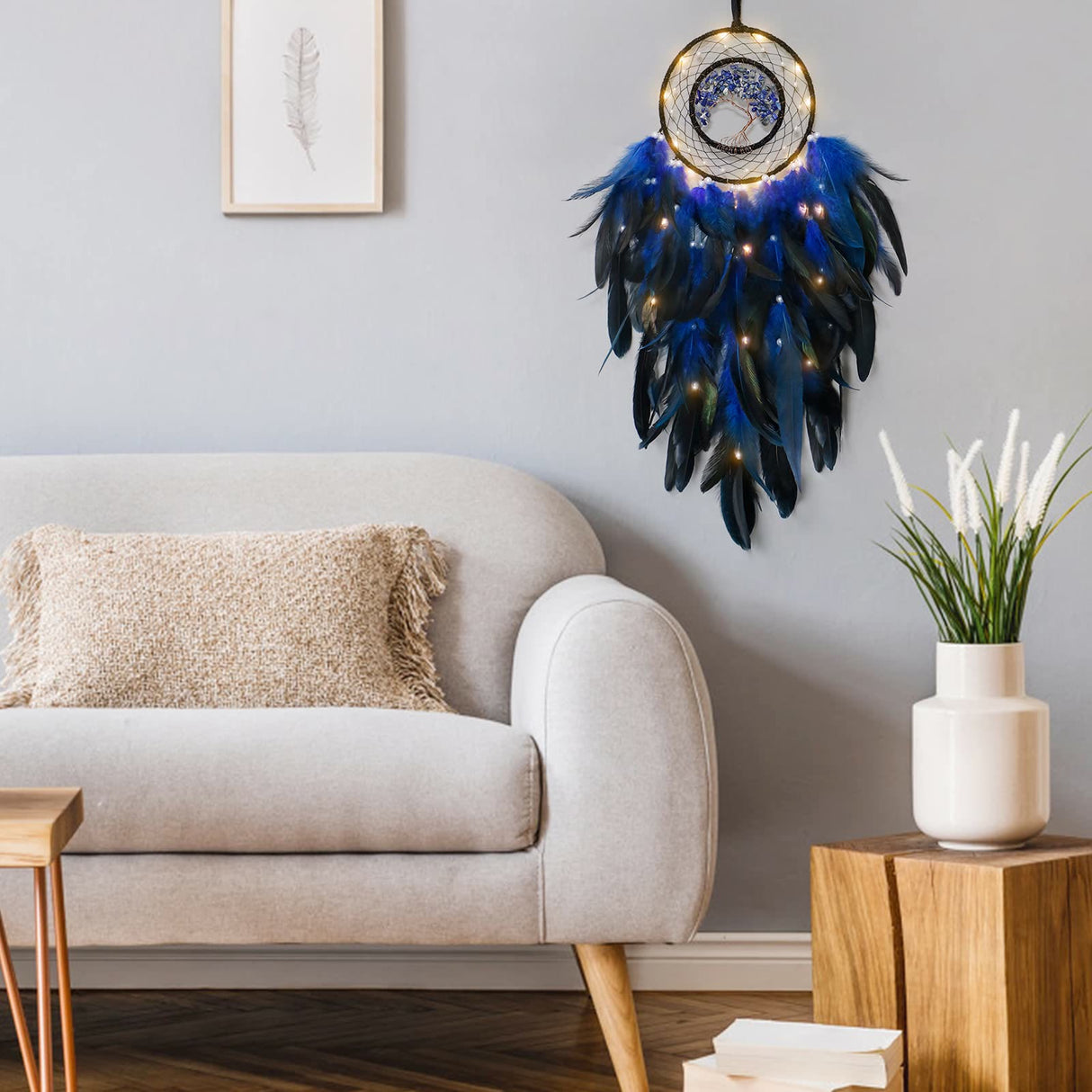 Hjemix | Frendorf Krystall Livets Tre Fjær Glød Drømmefanger