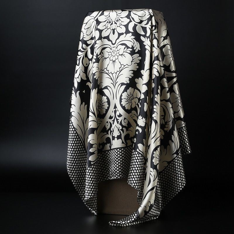 Hjemix | Stor firkantet skjerf Simulert silkesjerf Allsidig skjerf Skjerf