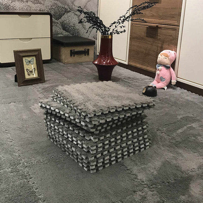 Hjemix | Fargefading Resistant Teppeflis Solid Color Interlocking Teppeflis