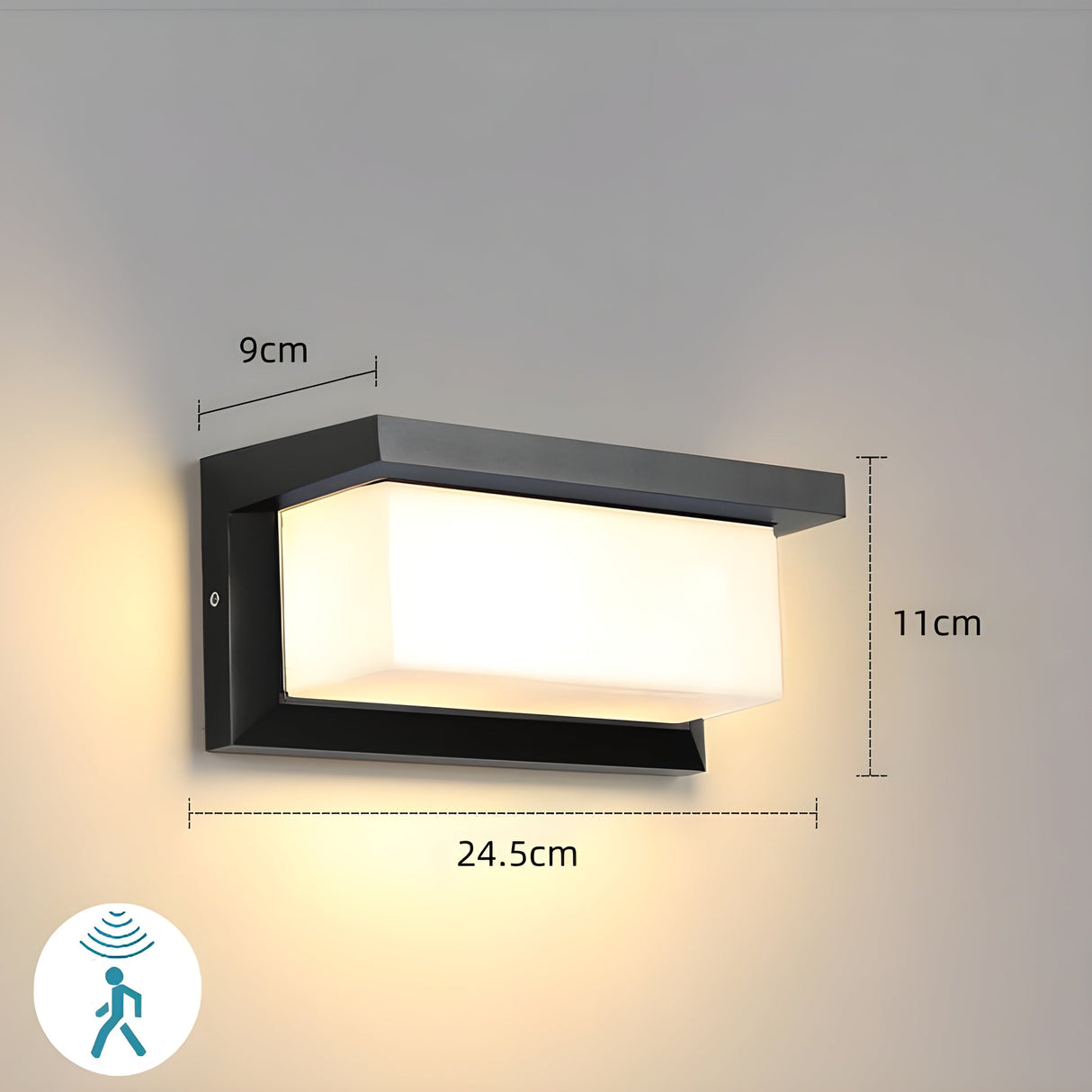 Hjemix | LED Utendørs Bevegelsessensor Vanntett Vegglampe