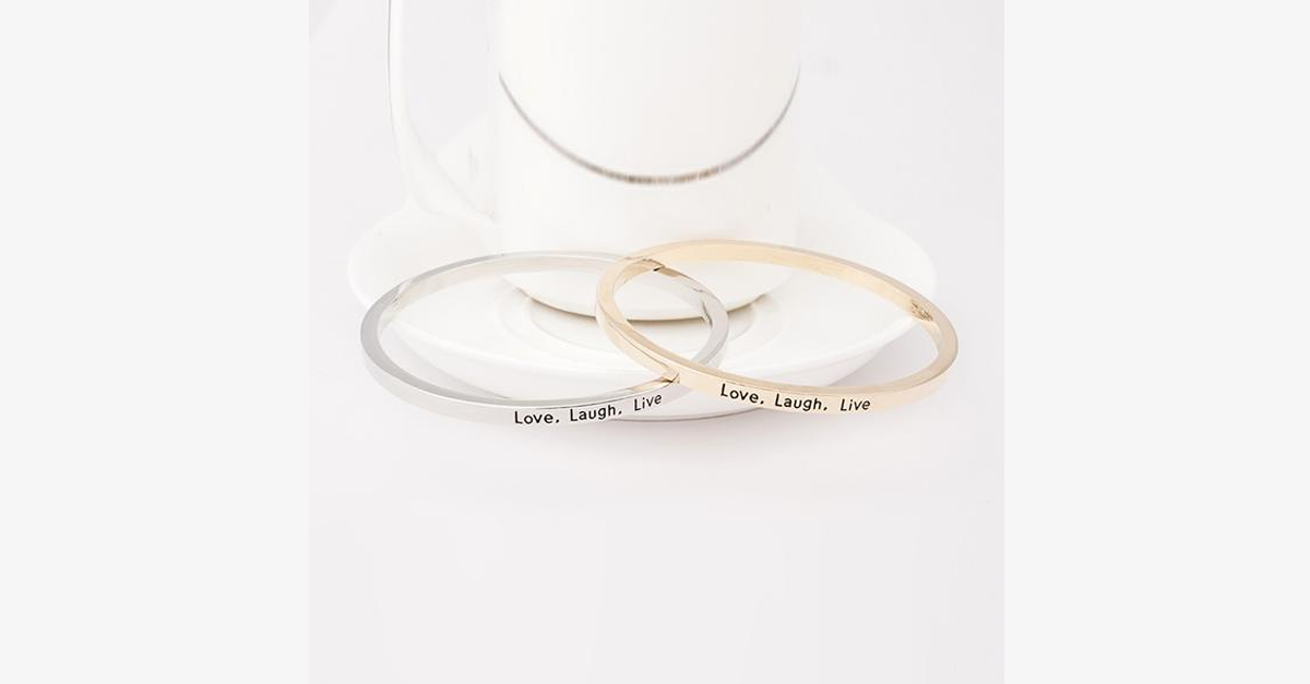 Hjemix | Elske Latter Leve Gravert Mansjettarmbånd