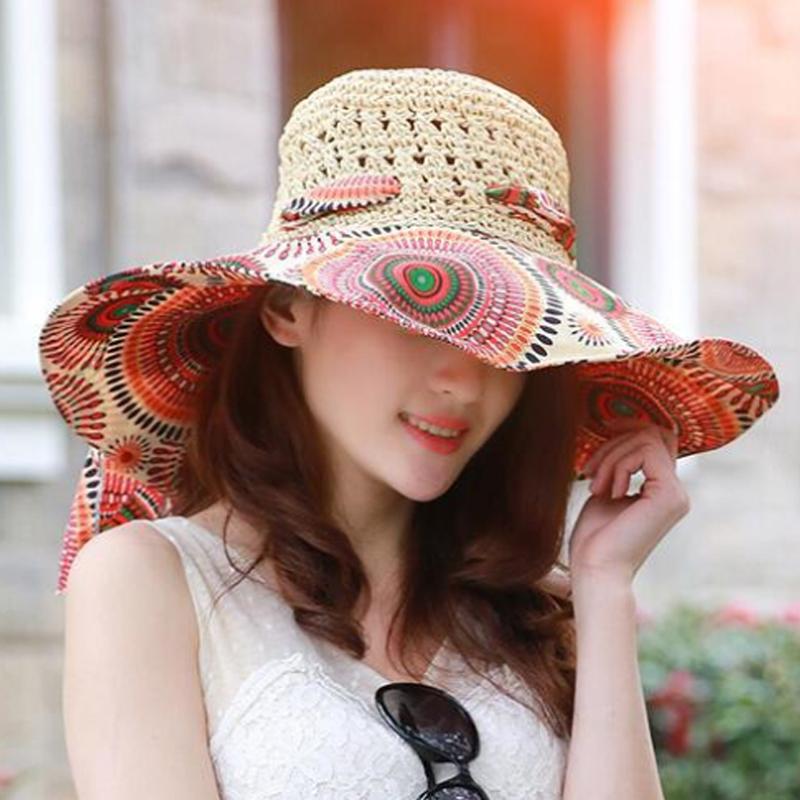 Hjemix | Fashion Hollow Printed Sun Hat