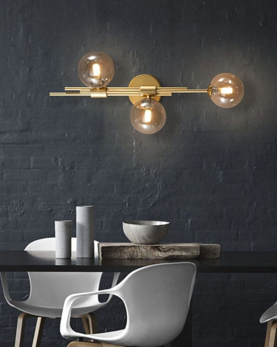 Hjemix | 3 Hode Glass Ball Vegglampe - Amber