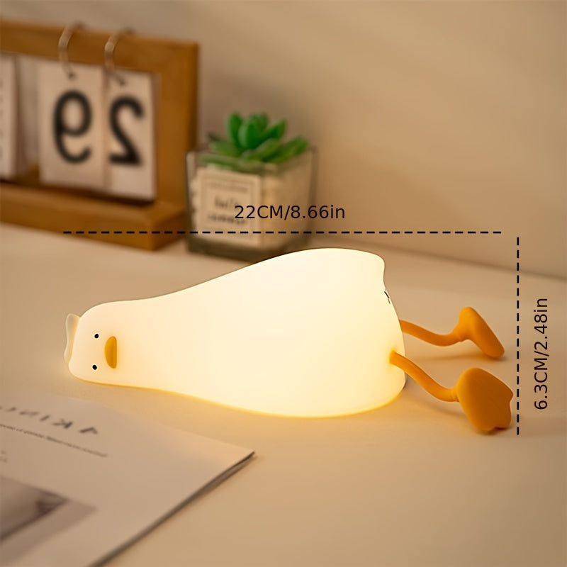 Hjemix | Sleeping Duck Lampe - Oppladbar Dimmbar Silikon Nattlys