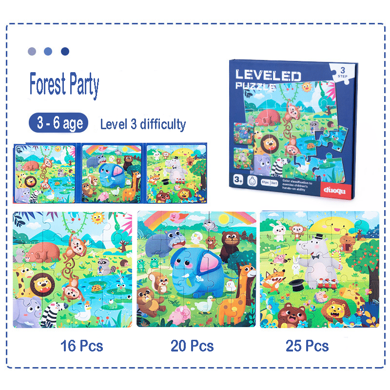 Hjemix | Tre 3-i-1 Magnetisk Avansert Falt Puslespill