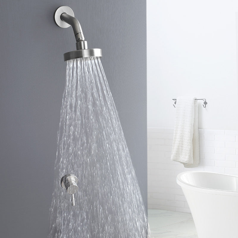 Hjemix | Rustfritt Stål Dusj Kombinasjon Rund Fast Dusjhode med Dusjarm