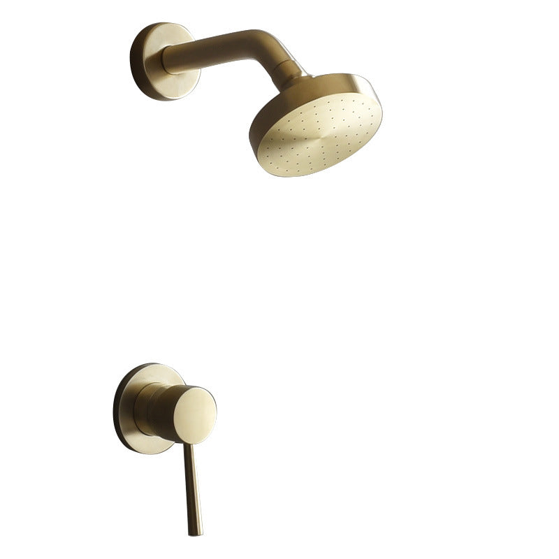 Hjemix | Rustfritt Stål Dusj Kombinasjon Rund Fast Dusjhode med Dusjarm