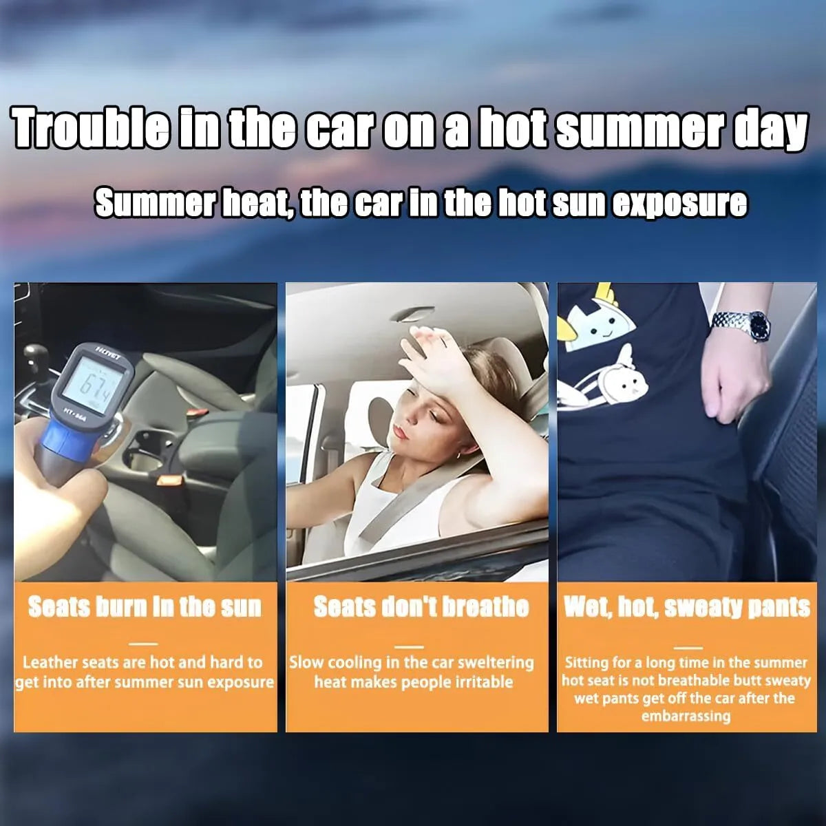 Hjemix | Anti-skli bilpute laget av is-silk, egnet for sommerbruk