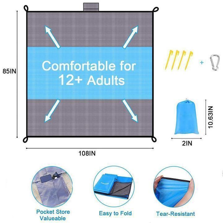 Hjemix | Sandresistent Lettvekt Strandteppe