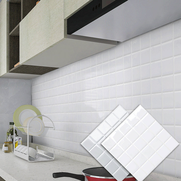 Hjemix | Hvit Mosaic Peel & Stick Flis Vanntett Kjøkken Backsplash Tapet