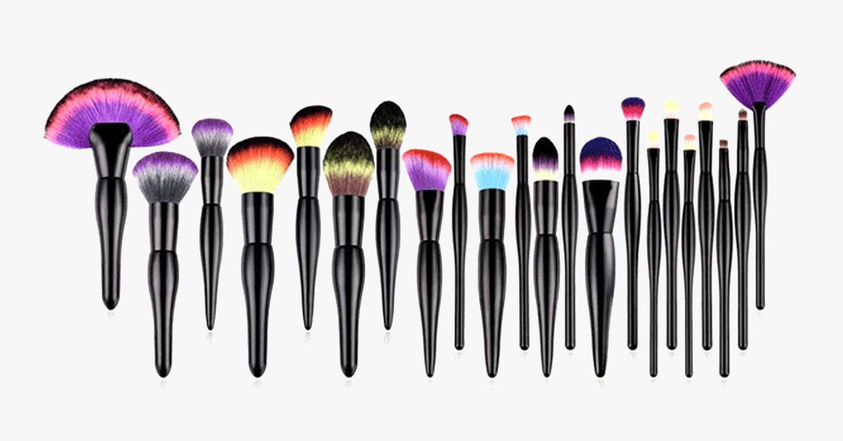 Hjemix | Midnight Rainbow Makeup Brush Set of 22 - Legg til et sprut av farge til sminkebordet ditt