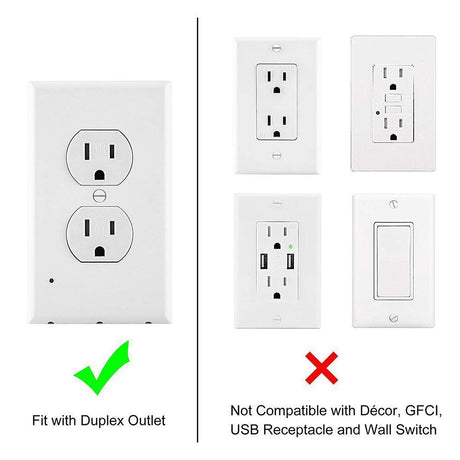 Hjemix | Outlet veggplate med LED nattlys