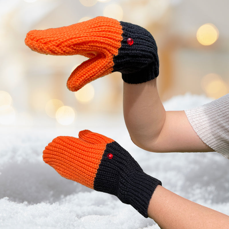 Hjemix | Strikkede varme andeskinn hansker