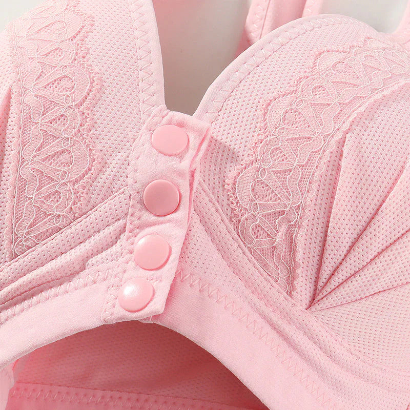 Hjemix | Front knapp pustende hudvennlig bomulls-bh