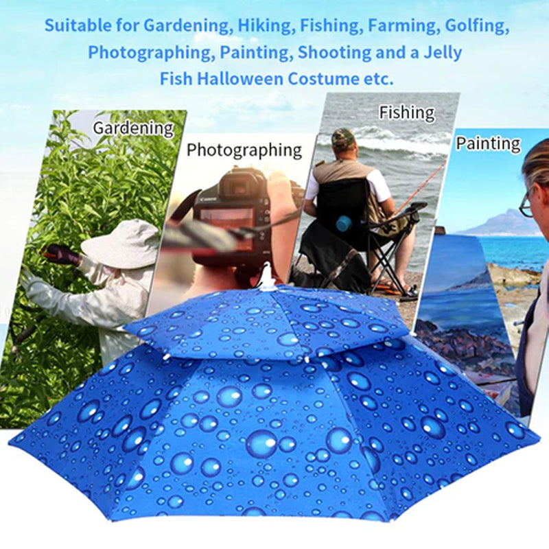 Hjemix | Outdoor Dobbel-Lag Regn Paraply Hatt