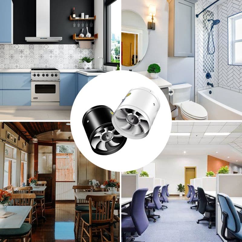 Hjemix | Kraftig Stille Avtrekksvifte – Forbedre luftkvaliteten og fjern røyk og lukt for kjøkken og kontor