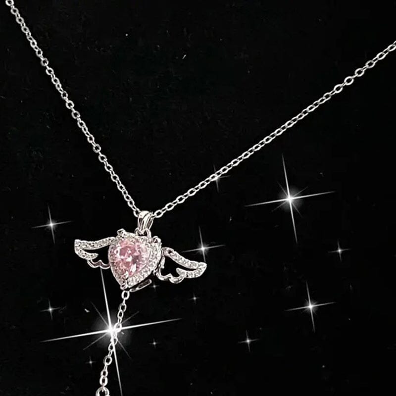 Hjemix | Pink Angel Wings Necklace