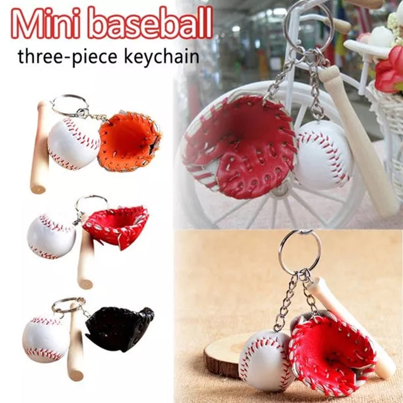 Hjemix | Mini Baseballhanske Sett Charm Nøkkelring