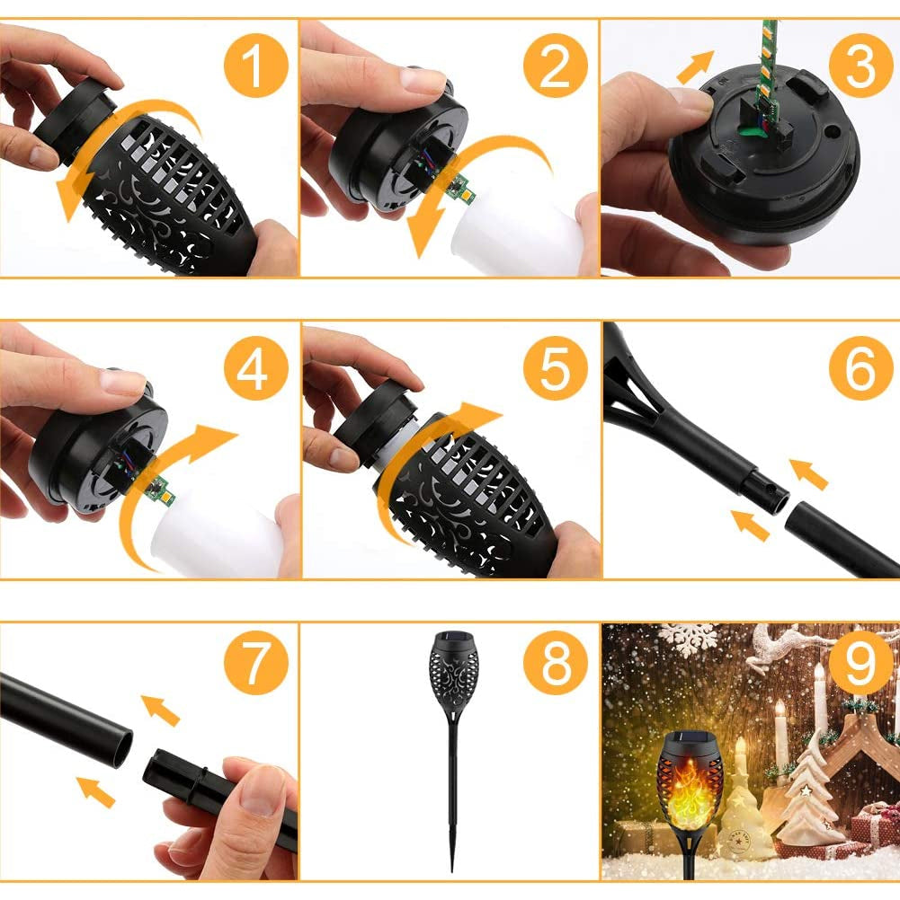 Hjemix | 8-Pack: Solcelledbelysning med flimrende flamme