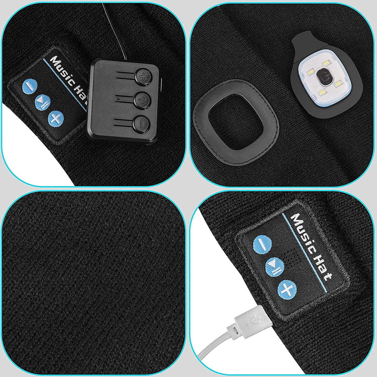 Hjemix | Bluetooth Lue Lys Trådløse Hodetelefoner