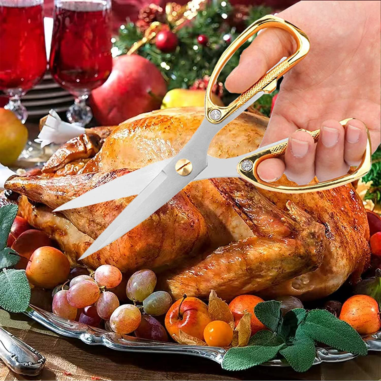 Hjemix | Kjøkken Saks Tungduty Kjøkken Saks Sett 2-Pack, Fjærfe Saks Tungduty Profesjonell Rask