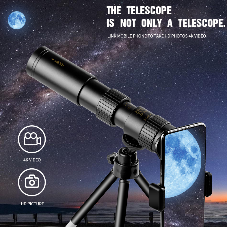 Hjemix | 4K 10-300X40mm Super Telefoto Zoom Monokulært Teleskop