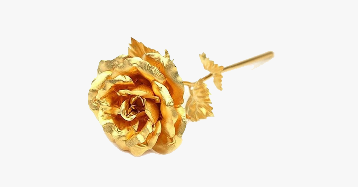 Hjemix | 24K gullbelagt ekte rose med gaveeske