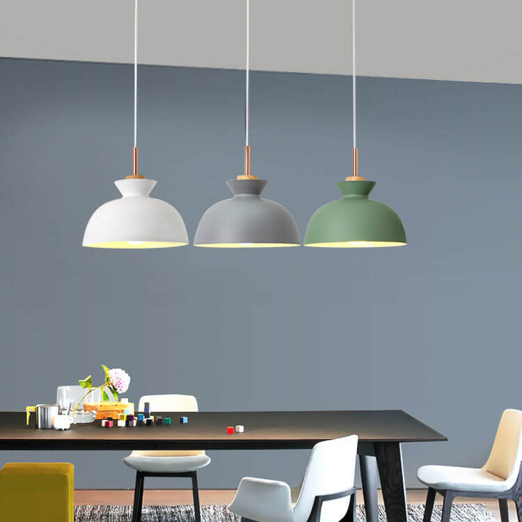 Hjemix | AuroraLite Nordic Pendant Lamp | Metal Design | 1-Light | Modern Color Options