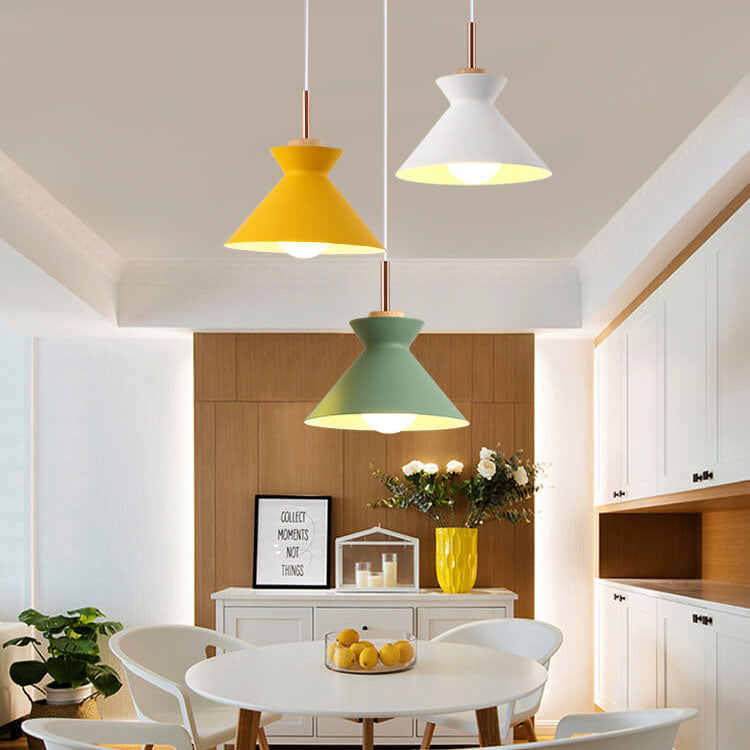 Hjemix | AuroraLite Nordic Pendant Lamp | Metal Design | 1-Light | Modern Color Options