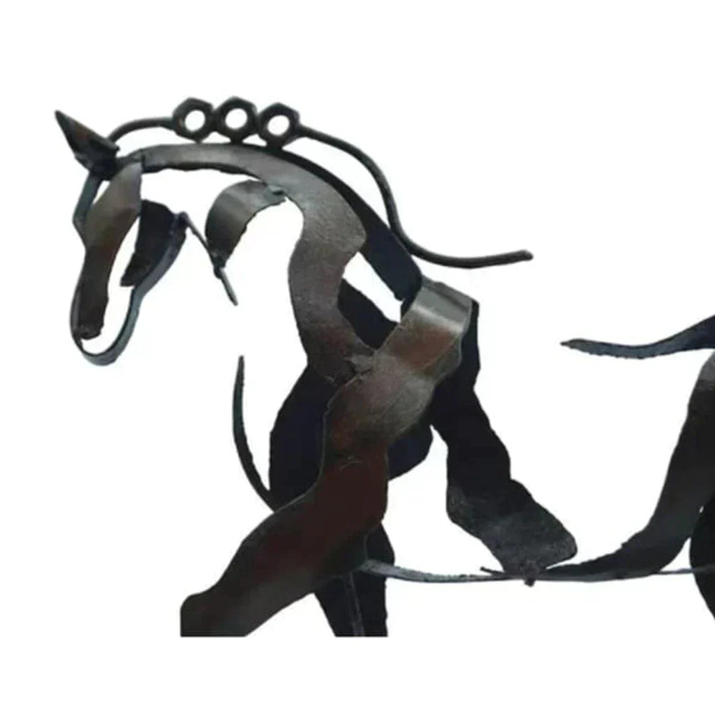 Hjemix | Hest Skulptur - AdonisMetal - Rustikk Eleganse - Tidløst Dekorativt Stykke