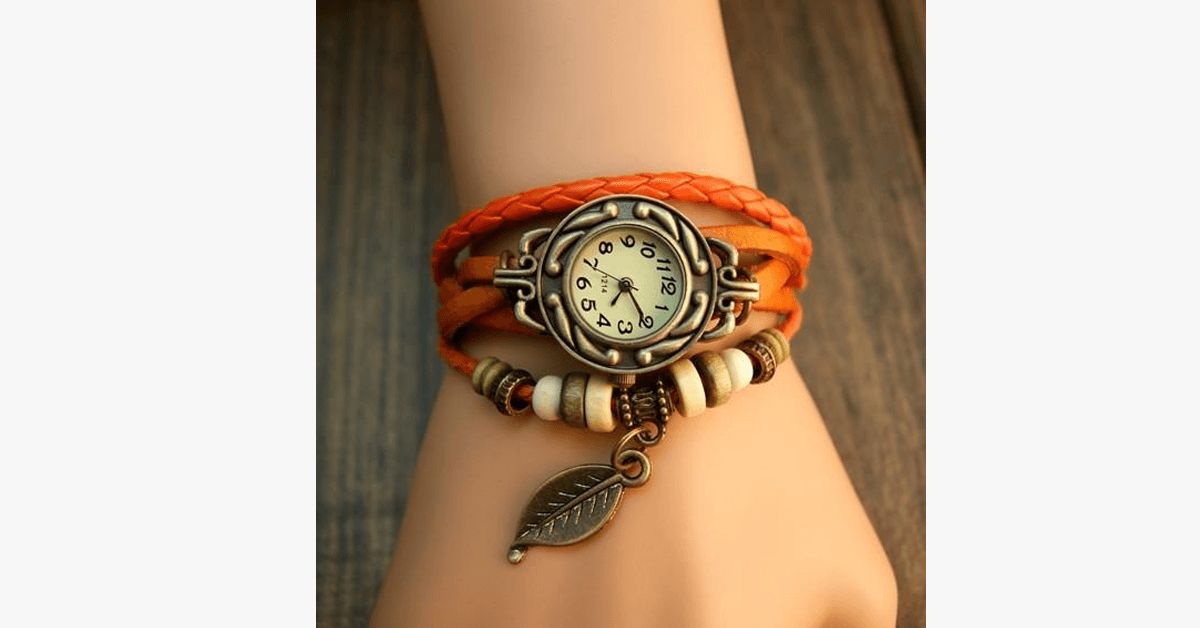 Hjemix | Den Boho-Chic Blad Vintage Klokke