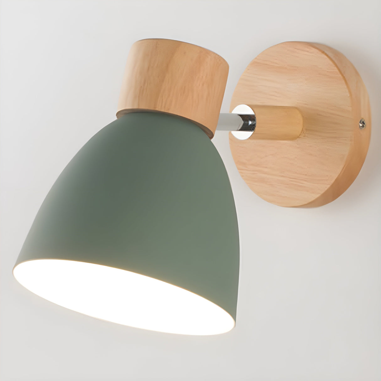 Hjemix | Wood Nordic Vegglampe med Bryter for Soverommet