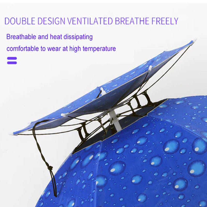 Hjemix | Outdoor Dobbel-Lag Regn Paraply Hatt