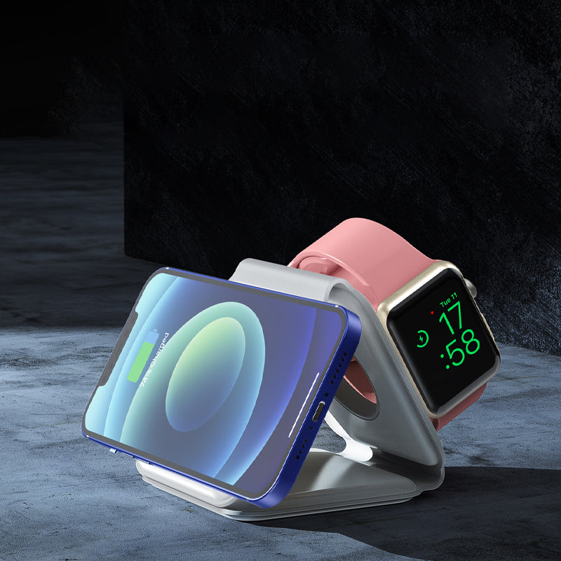 Hjemix | Faltbar 3-i-1 trådløs ladestasjon