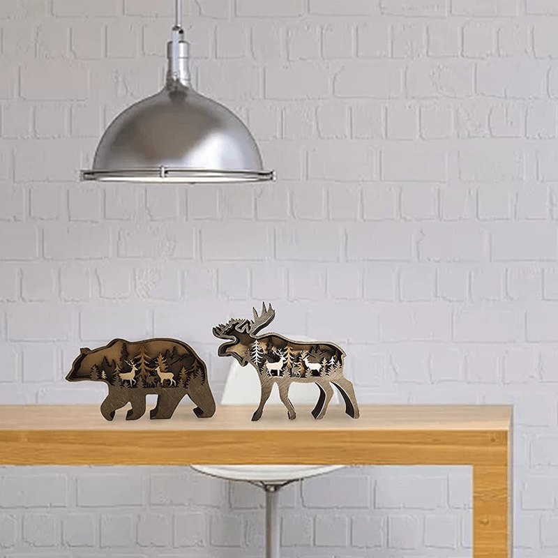 Hjemix | 3D Kreativ Tre Dyre Snitting Håndverksgave