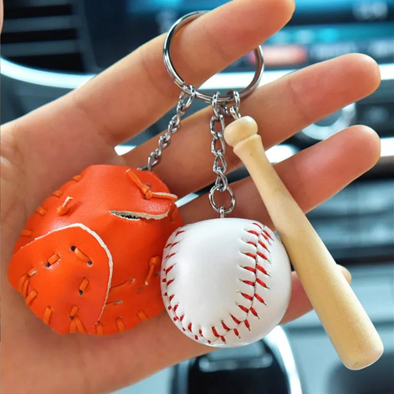 Hjemix | Mini Baseballhanske Sett Charm Nøkkelring