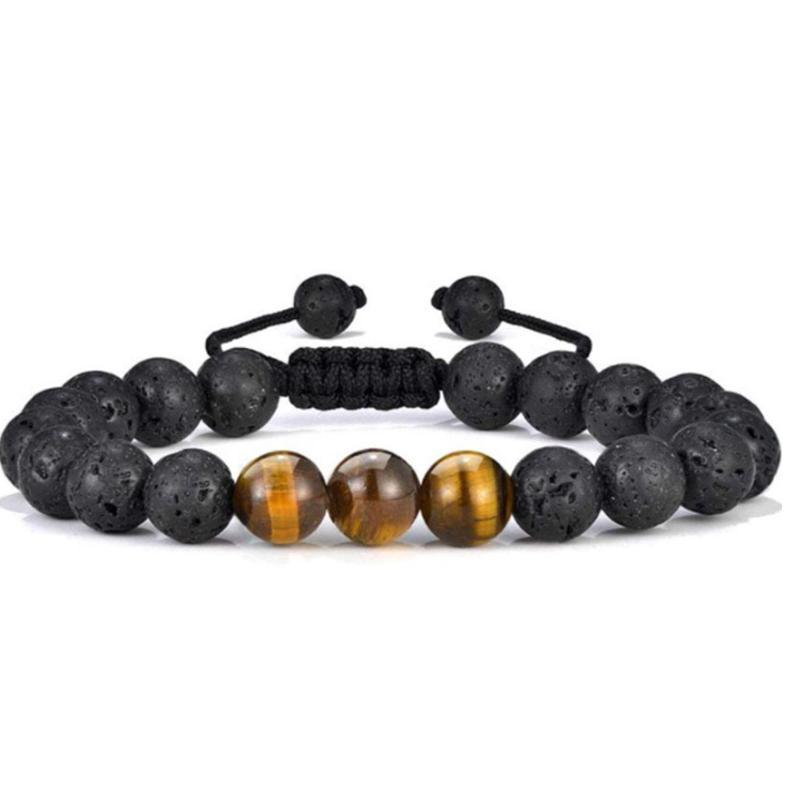 Hjemix | Tiger Eye Lava Rock Stone Armbånd
