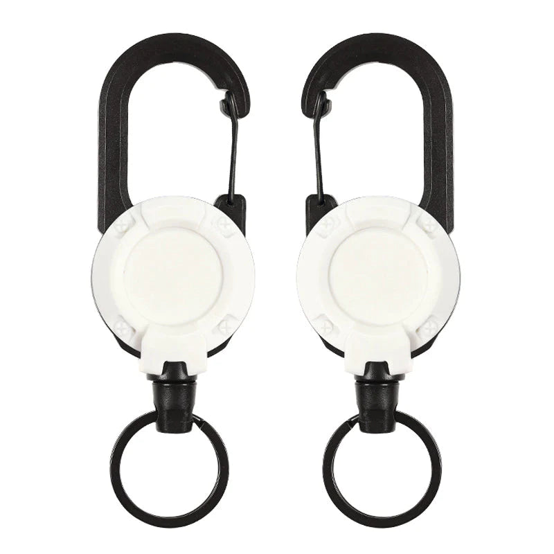 Hjemix | Utendørs automatisk uttrekkbar wire Luya taktisk nøkkelring med tyverisikring