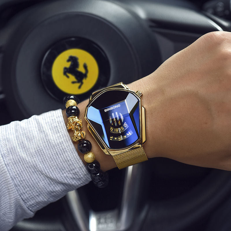 Hjemix | Menns Diamant Stil Kvarts Ur